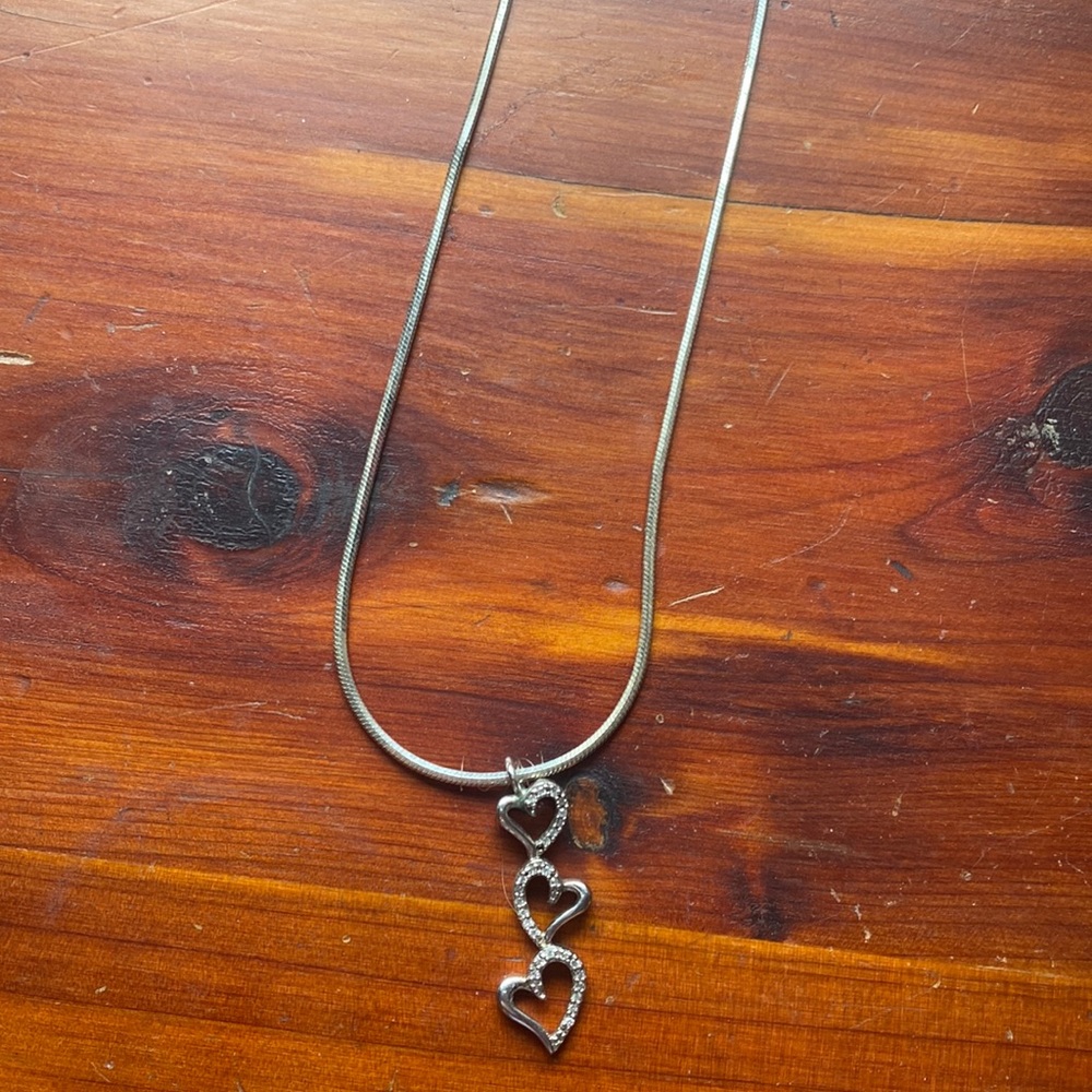 Diamond chip heart necklace